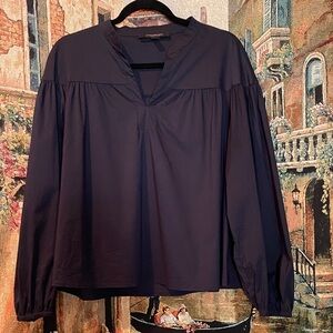 Marc New York Navy V-Neck Blouse
